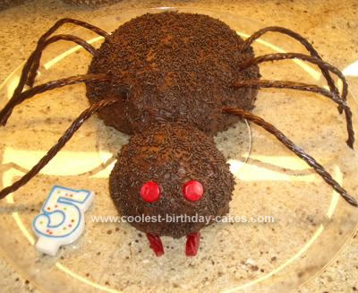 Homemade Spider Birthday Cake