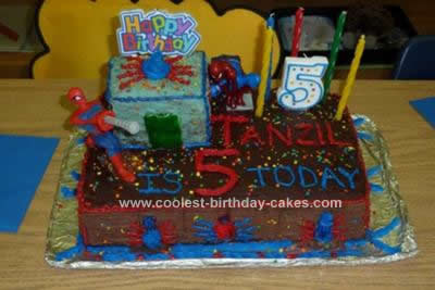 Homemade Spiderman Birthday Cake