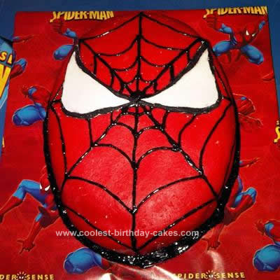Homemade Spiderman Spider Birthday Cake
