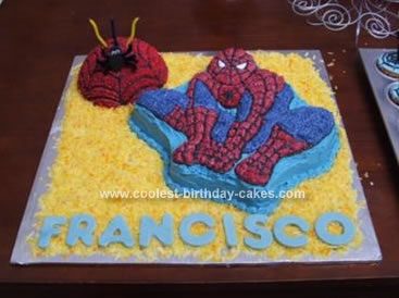 Homemade Spiderman Birthday Cake