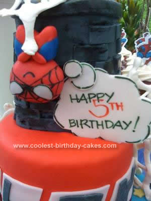 Homemade  Spiderman Cake