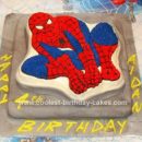 Homemade Spiderman on a Wall Birthday Cake