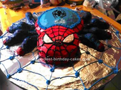 Homemade Spiderman Spider Birthday Cake
