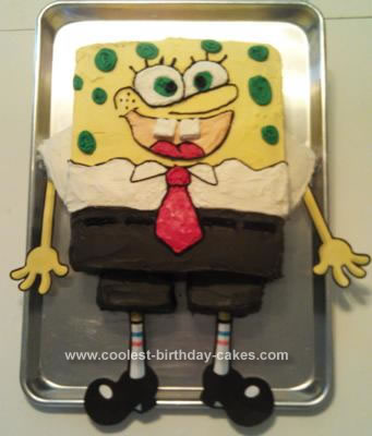 Homemade Sponge Bob 2nd Birthday Cake
