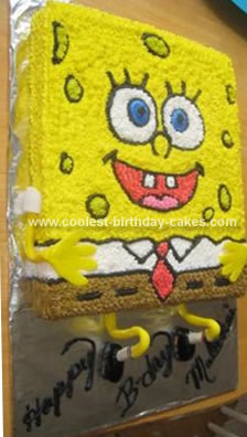 Homemade  Sponge Bob Birthday Cake