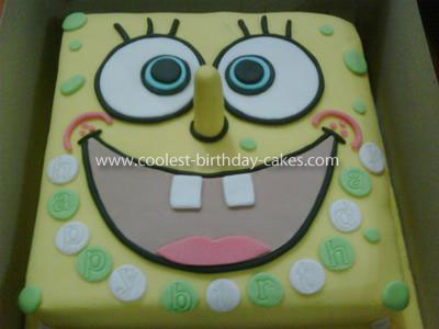 Homemade Sponge Bob Birthday Cake