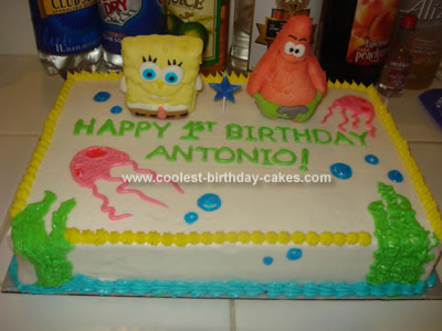 Homemade Spongebob And Patrick Cake