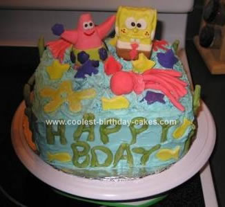 Homemade Spongebob and Patrick Star Cake