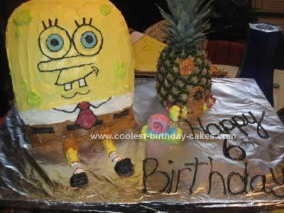 Homemade Spongebob and Pineapple House Cake