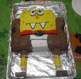 Homemade Spongebob As A Vampire Cake