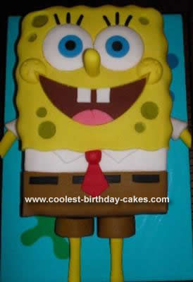 Homemade  Spongebob Birthday Cake
