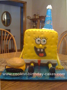 Homemade  Spongebob Birthday Cake Design
