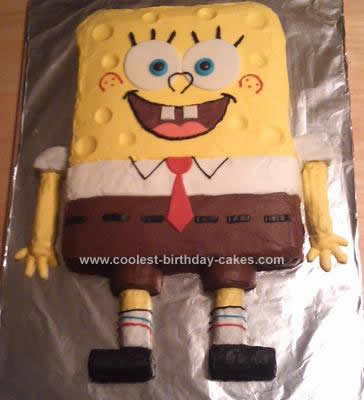 Homemade Spongebob Birthday Cake Design