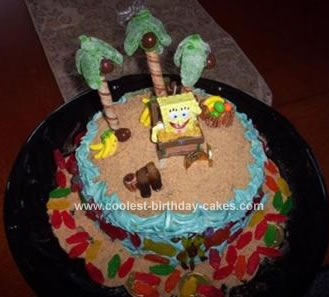 Homemade Spongebob Castaway Island Cake