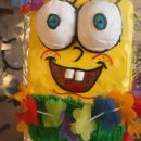 Homemade Spongebob Luau Birthday Cake