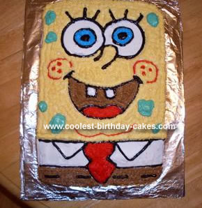 Homemade Spongebob Square Pants Cake