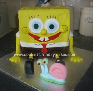 Homemade Spongebob Squarepants Birthday Cake