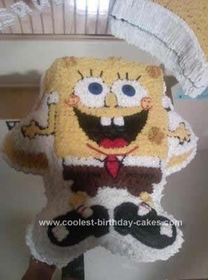 Homemade  Spongebob Squarepants Birthday Cake