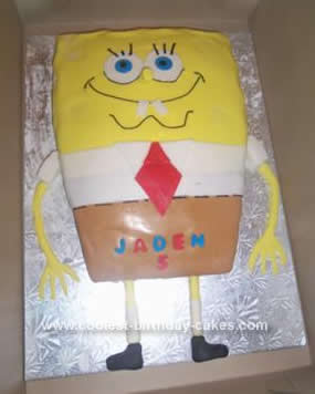 Homemade Spongebob Squarepants Birthday Cake