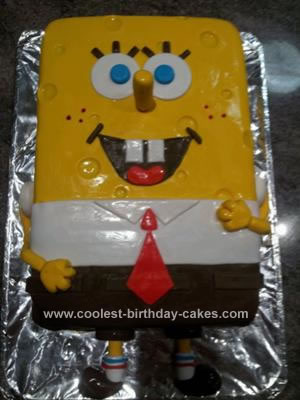 Homemade Spongebob SquarePants Birthday Cake