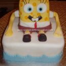 Jake and Lukes Homemade  Spongebob Squarepants Cake
