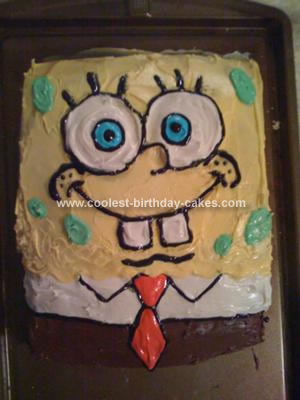 Homemade  Spongebob Squarepants Cake
