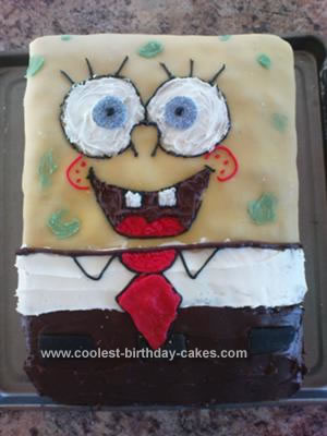 Homemade SpongeBob SquarePants Cake