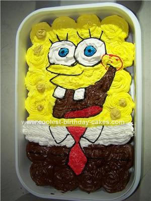 Homemade Spongebob Squarepants Cupcake Cake