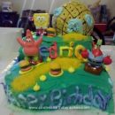 Homemade SpongeBob Themed Cake