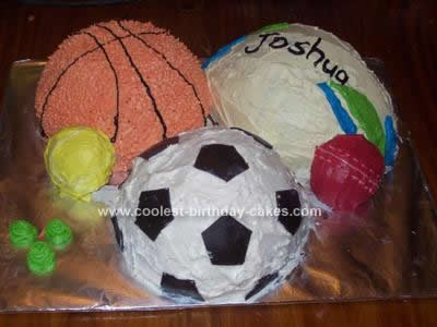 Homemade Sport Balls Birthday Cake
