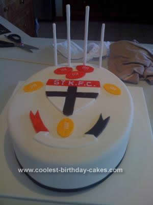 Homemade St Kilda Football Birthday Cake