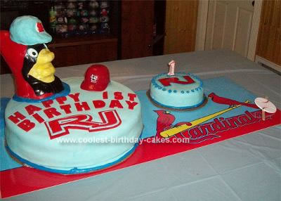 Homemade St. Louis Cardinals Baseball Cake