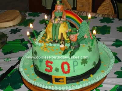 Homemade St Patrick's Day 50th Birthday Cake