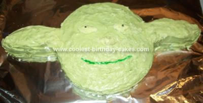 Homemade Star Wars Yoda Cake