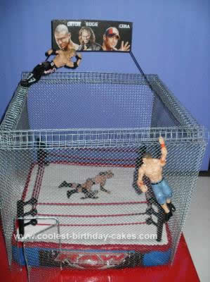 Homemade Steel Cage Wrestling Cake