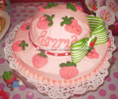 Homemade Strawberry Shortcake Hat Birthday Cake