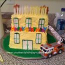 Homemade Structure Fire Birthday Cake