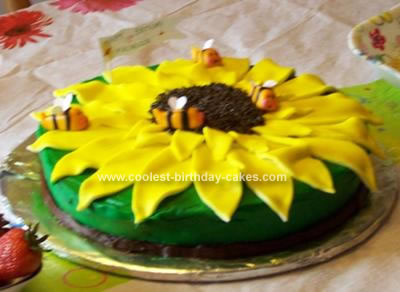 Homemade Sunflower Birthday Cake