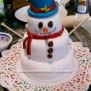 Homemade Sunny the L.A. Snowman Cake