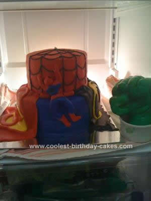 Homemade Super Hero Birthday Cake
