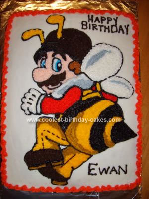 HomemadeSuper Mario Galaxy: Bee Costume Birthday Cake