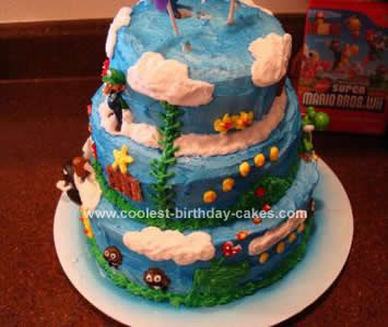 Homemade Super Mario Bros. Birthday Cake
