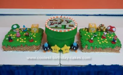 Homemade Super Mario Bros Birthday Cake