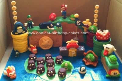 Homemade  Super Mario Bros Cake