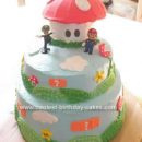 Homemade Super Mario Brothers Birthday Cake