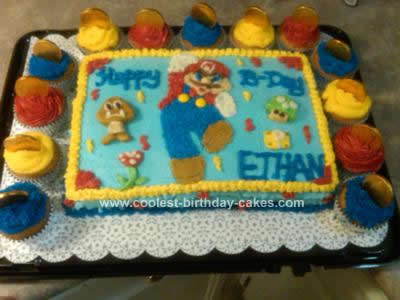 Homemade  Super Mario Brothers Birthday Cake