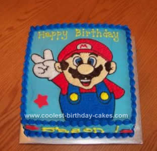 Homemade Super Mario Brothers Birthday Cake Design