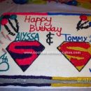 Homemade Supergirl vs Superman Cake