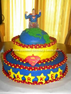 Homemade Superman Birthday Cake