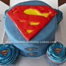 Homemade Superman Cake Rainbow Style